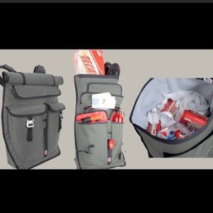 Chrome roll top backpack